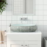 Countertop Basin Grey and Blue Oval 59x40x15 cm Ceramic 155093