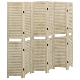 6-Panel Room Divider 210x165 cm Solid Wood Paulownia 338581