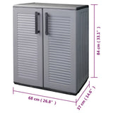 Garden Storage Cabinet Grey and Black 68x37x84 cm PP 151819