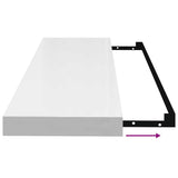 Floating Wall Shelves 4 pcs High Gloss White 80x23.5x3.8 cm MDF 323753
