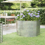 Garden Raised Bed Galvanised Steel 100x100x68 cm Silver 319057