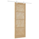 Sliding Door Natural and White 83 x 232 cm Solid Pine Wood 3445526