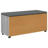 Hall Bench with Cushion with Shelf Grey Sonoma 100 x 38 x 46 cm 891517