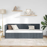 Corner Bed Frame with Headboard Dark grey 80 x 200 cm Velvet 42016288