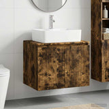 Bathroom Furniture Set Smoked Oak Engineered Wood 3404325