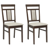 Dining Chair 2 pcs Light Brown and Light Solid Rubber Wood 42020501