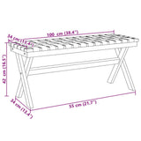 Garden Bench Black Solid Wood Acacia and Fabric 366514