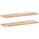 Floating Shelves 2 pcs 80x20x2 cm Untreated Solid Wood Acacia 3279344
