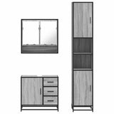 3 Piece Bathroom Furniture Set Grey Sonoma Engineered Wood 3301108