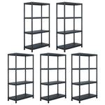 Storage Shelf Racks 5 pcs Black 60x30x138 cm Plastic 276252