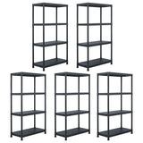 Storage Shelf Racks 5 pcs Black 60x30x138 cm Plastic 276252