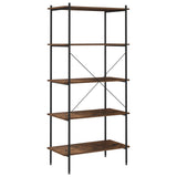 5-Tier Shelving Unit Black and Dark Wood 80x40x163 cm 336349