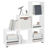 Staircase Bookcase High Gloss White 107 cm Engineered Wood 342605