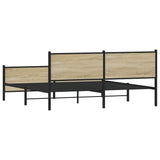 Metal Bed Frame without Mattress Sonoma Oak 193x203 cm 3301366
