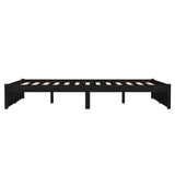 Bed Frame without Mattress Black Solid Wood 140x190 cm 814933