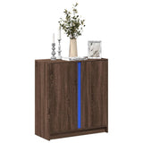 Sideboard with LED Brown Oak 77x34x85 cm Engineered Wood 852137