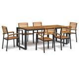 7 Piece Garden Dining Set Solid Wood Acacia and Metal 3155412