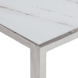 Coffee Table Silver Stainless Steel and Tempered Glass 350019