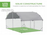 Walk In Chicken Run Galvanised Chicken Coop Hen Poultry House Cage Pet Playpen Garden with T3398P350078