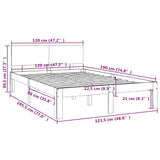 Bed Frame without Mattress White 120x190cm Small Double 810466