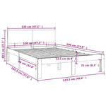 Bed Frame without Mattress Honey Brown 120x190cm Small Double 810468