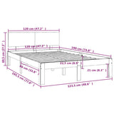 Bed Frame without Mattress Honey Brown 120x190cm Small Double 810468