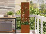 Garden Privacy Screen Rusty 32 x 32 x 150 cm Weathering steel 876412