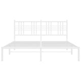 Metal Bed Frame without Mattress with Headboard White 160x200cm 376376