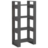 Book Cabinet/Room Divider Grey 60x35x125 cm Solid Wood 813886