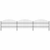 Garden Fence with Spear Top Steel 537x100 cm Black 277714