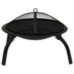 ZNTS 2-in-1 Fire Pit and BBQ with Poker 56x56x49 cm Steel 313352