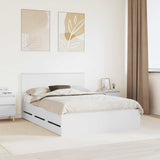 Bed Frame with Drawer White 150 x 200 cm Engineer Wood 3407970