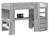 Loft Bed Frame with Desk with Storage Grey Sonoma 100 x 200 cm 3410464