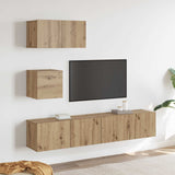 TV Cabinet Set Wall-mounted 3 pcs Artisan Oak Engineered Wood 3393140