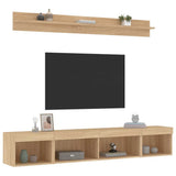 5 Piece TV Wall Units with LED Sonoma Oak Engineered Wood 3216684