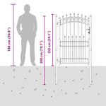 Fence Gate with Spikes Grey 200 x 100 cm Powder-coated steel 42009006