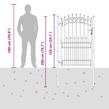 Fence Gate with Spikes Grey 200 x 100 cm Powder-coated steel 42009006