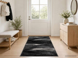 Runner Rug FLORNES Woven Black 100 x 450 cm PP 7 mm 42057463