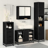 Bathroom Furniture Set 3 pcs Black Oak Engineered Wood 3402335