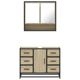 2 Piece Bathroom Furniture Set Sonoma Oak Engineered Wood 3300931