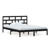 Bed Frame without Mattress Black King Size Solid Wood 3101227