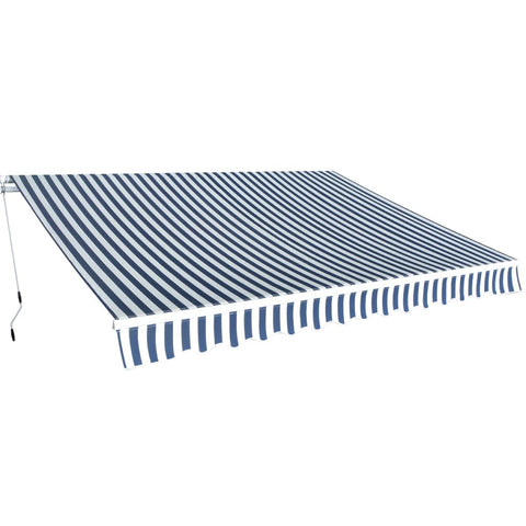 ZNTS Folding Awning Manual Operated 350 cm Blue/White 275564