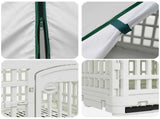 4 Panel Dog Playpen with Roof 122 x 106.5 x 82 cm Plastic White 42027216