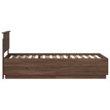 Bed Frame with Headboard Brown Oak 90 x 190 cm Engineered Wood 3408116