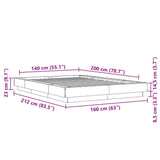 Bed Frame without Mattress Grey Sonoma 140x200 cm 3281194