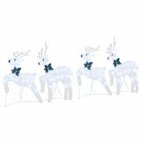 LED Reindeers 4 pcs Silver Fabric 3385894