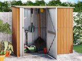 Garden Shed 180.5x97x209.5 cm Galvanised Steel Wooden Look 150906
