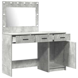 Dressing Table with Mirror Lights 2 pcs Grey Engineered wood 3334230