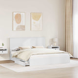 Storage Bed with Headboard White 200 x 200 cm Engineered Wood 3409517