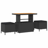 Garden Dining Set Black Poly Rattan 42007916